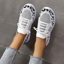 Load image into Gallery viewer, Leopard Print Lace-Up Sneakers