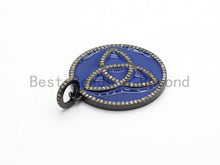 Load image into Gallery viewer, 20mm/30mm NEW Enamel Colorful Round Pendant,CZ Micro Pave Oil Drop Round pendant,Enamel pendant,Enamel Jewelry,sku#F572