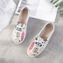 Load image into Gallery viewer, Women's Ethnic Print Canvas Slip-On Shoes | Lightweight Low-Top Flats