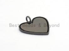Load image into Gallery viewer, 38mm Large Enamel Colored heart Pendant, Gold/Rose gold/Black/Silver, CZ Micro Pave Oil Drop Heart pendant,Enamel Jewelry,sku#F598