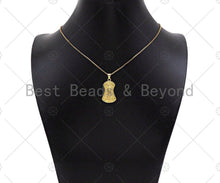 Load image into Gallery viewer, 18K Dainty Gold Virgin Mary On Shield Shape Pendant/Charm,Dianty Gold Medallion Charm, Necklace Bracelet Charm Pendant,16x27mm, Sku#LK225