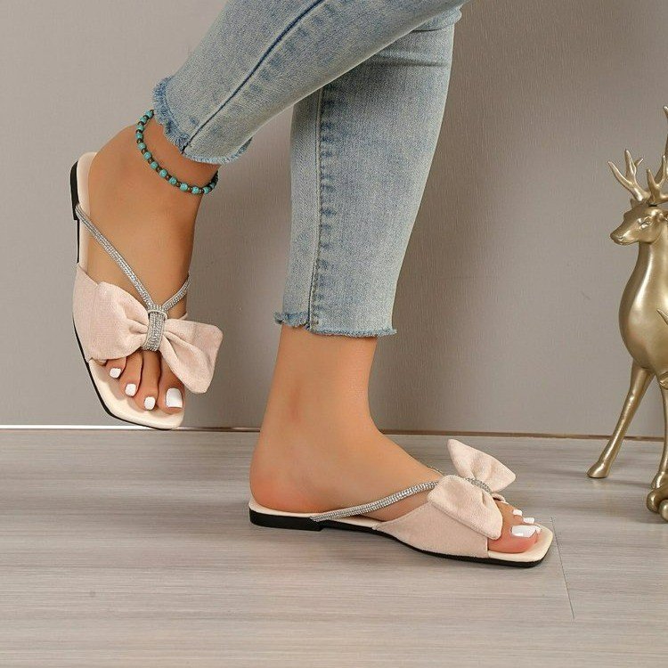 Bow-Knot Slip-On Slippers