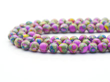 Load image into Gallery viewer, Natural purple blue yellow Jasper beads 8mm, mixed color bea