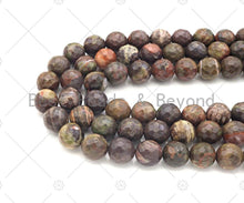 Load image into Gallery viewer, Quality Natural Ocean Jasper Faceted Round Beads, 6mm/8mm/10mm/12mm Beads, Brown Red Light Green Matrix, 15.5'' Full Strand, Sku#U1151