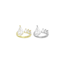 Load image into Gallery viewer, Clear Tearrdrop CZ Adjustable Ring, Sku#A340