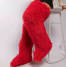 Load image into Gallery viewer, Women's 72cm Thigh-High Boots – Faux Wool Over-the-Knee Slip-On Winter Boots