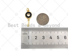 Load image into Gallery viewer, Enamel Colorful Round Ring On Key Shape Pendant,18K Dainty Gold Enamel Charm,Enamel Jewelry,10x24mm,Sku#LK272