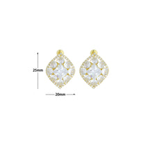 Load image into Gallery viewer, Baguette Diamond CZ Gold Silver Marquise shape Stud Earrings, Sku#L737