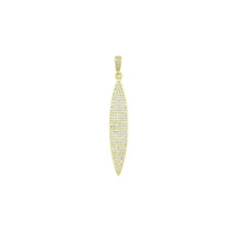 Load image into Gallery viewer, Clear CZ Gold Salix Leaf Charm Pendant, Sku#LK1142