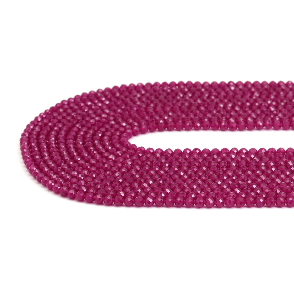 Red Corundum Round Faceted Beads, Sku#U1880