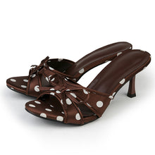 Load image into Gallery viewer, Women's Elegant Mesh Sandals with Bow Detail - High Heel Slip-On Shoes