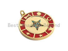 Load image into Gallery viewer, Enamel Star On Coin Charms,Enamel Pendant,Enamel Coin Pendant, Oil Drop jewelry Findings,29x32mm,sku#F936
