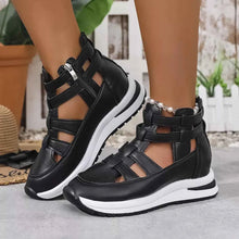 Load image into Gallery viewer, Women's Cutout Platform Sneakers | Low Heel PU Leather Shoes