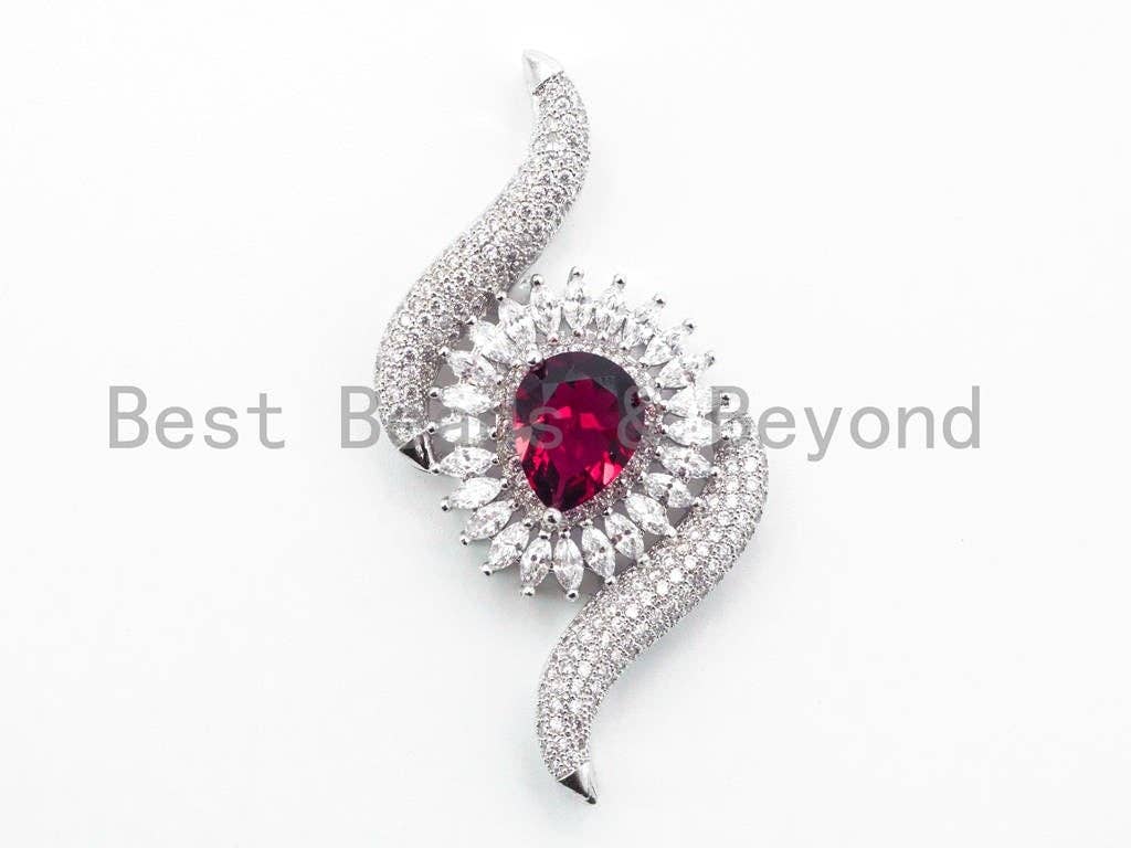 CZ Micro Pave Teardrop Stone Pendant, sku#L152