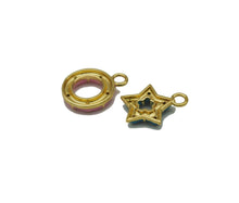 Load image into Gallery viewer, CZ Enamel Star Heart Round Charm, Sku#JL117