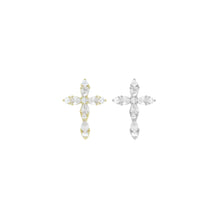 Load image into Gallery viewer, Crystal Silver Gold Cross Shape Charm Pendant, Sku#A376