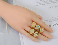 Load image into Gallery viewer, Enamel Bear On Round Adjustable Ring, Sku#X324