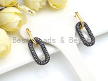 Load image into Gallery viewer, CZ Huggies Dangle Chunky Oval Earring, Sku#J252