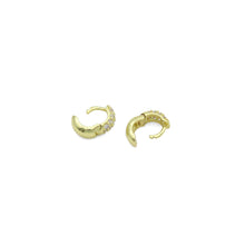 Load image into Gallery viewer, Gold Silver CZ Small Hoop Earrings, Sku#A476