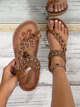 Load image into Gallery viewer, Women's Bohemian Beaded Thong Sandals | Ethnic Floral Flat Beach Sandals