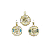 Load image into Gallery viewer, Pearl Gemstone Sun Moon Star Heart Coin Charm, Sku#LX297