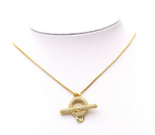 Load image into Gallery viewer, CZ Round Bar Bolt Pendant, Sku#LD219