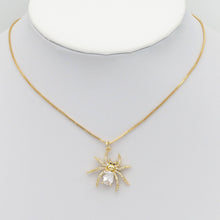 Load image into Gallery viewer, ClearCZ Gold Silver Spider Shape Charm, Sku#B363