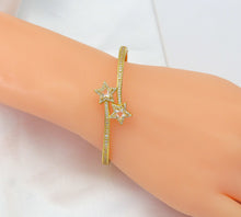Load image into Gallery viewer, CZ Pave Star Happy Cuff Bangle Bracelet, sku#JL120