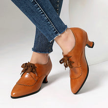 Load image into Gallery viewer, Women's Pointed-Toe Chunky Heel Dress Shoes - Waterproof Platform Pumps