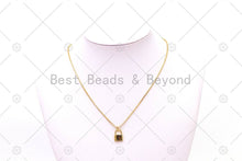 Load image into Gallery viewer, Enamel Cresent Moon/Five Point Star/Heart On Gold Lock Shape Pendant, 18K Gold Filled Lock Charm,Necklace Bracelet Charm,Sku#LK505