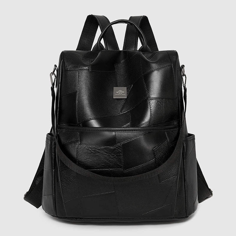 Western-style Minimalist Backpack – PU Leather Casual Travel Bag
