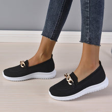 Load image into Gallery viewer, Women's Flyknit Chain-Detail Flat Sneakers | Breathable Mesh Walking Shoes