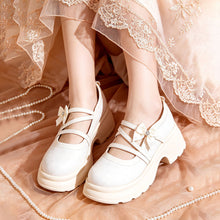 Load image into Gallery viewer, Women's Bow Platform Mary Jane Shoes | Chunky Sole Satin Pumps