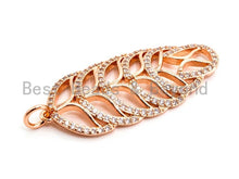 Load image into Gallery viewer, CZ Micro Pave Leaf Pendant/Charm, CZ/Micro Pave Cubic Zircon