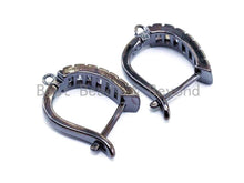 Load image into Gallery viewer, 1Pair/3Pairs CZ Micro Pave Latch Back Earring, Lever back Earring, Gold, Silver black, Huggie Ear wire,sku#J10