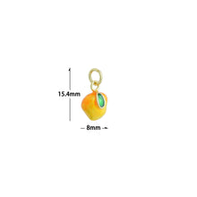 Load image into Gallery viewer, Yellow Orange Enamel Mango Gold Charm Pendant,Sku#LX848