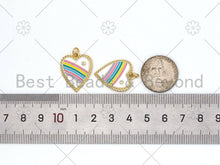 Load image into Gallery viewer, Enamel Rainbow On Heart Shape Pendant, 18K Gold Filled Heart Charm,Necklace Bracelet Charm Pendant,mm,Sku#LD150