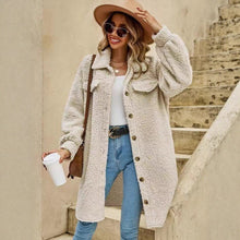 Load image into Gallery viewer, Women's Teddy Bear Plush Mid-Length Hooded Faux Fur Coat