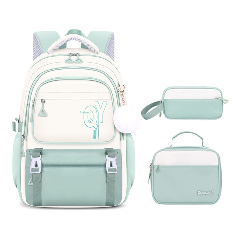 Girls 3-Piece School Backpack Set with Pencil Case & Lunch Bag | Cute Kids Bookbag | Oxford Cloth | Waterproof
