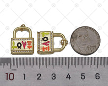 Load image into Gallery viewer, Enamel Love Lock Charm, Sku#L640