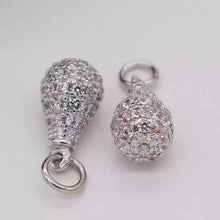 Load image into Gallery viewer, CZ Micro Pave Teardrop Shaped Dangle Charm, Cubic Zirconia Egg Charms&amp;Pendants, Pave Dangle Charms, 5x8mm/10x8mm, sku#G96