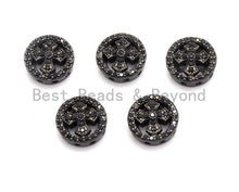 Load image into Gallery viewer, Black CZ Pave Cross Spacer Coin, sku#C99