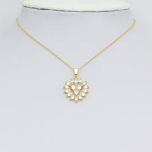 Load image into Gallery viewer, Clear CZ Diamond Around Heart Charm Pendant, Sku#LK1075