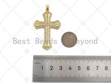 Load image into Gallery viewer, CZ Micro Pave Cross Shape Pendant/Charm,Cubic Zirconia Charm, Cross Necklace Bracelet Charm Pendant,31x48mm, Sku#LD24