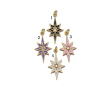 Load image into Gallery viewer, Gold CZ Enamel North Star Charm, Sku#L710