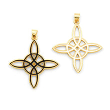 Load image into Gallery viewer, Black white enamel Chinese Knot Flower Charm, Sku#LK822
