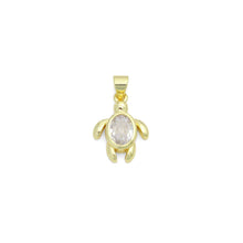 Load image into Gallery viewer, Clear Oval CZ Tortoise Turtle Charm Pendant,Sku#LD716