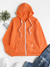 Load image into Gallery viewer, Womens Casual Sporty Cardigan With Zipper Hooded Sweatshirt