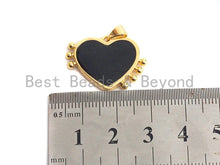 Load image into Gallery viewer, Enamel Colorful Heart With Tentacle Pendant,CZ Micro Pave Oil Drop pendant,Enamel pendant,Enamel Jewelry,24x18mm,sku#F973