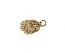 Load image into Gallery viewer, Gold Colorful CZ Evil Eye With Light beam Charm, Sku#LX92